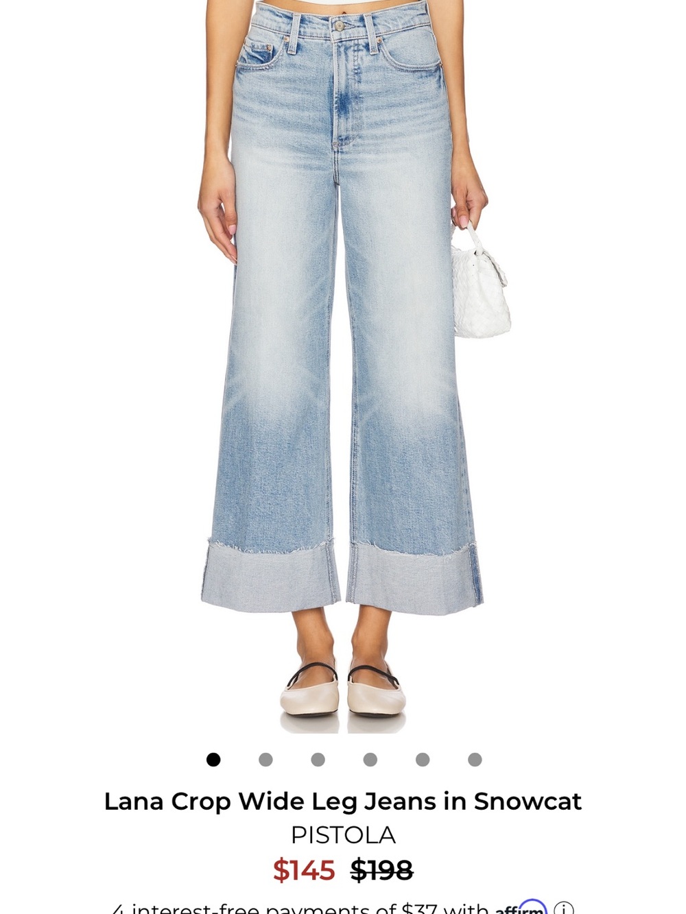 pistola Snowcat Light Blue Crop Wide-Leg Jeans